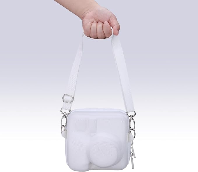 LTGEM Hard Case Compatible with Fujifilm Instax Mini 13, White | Fits Fujifilm Instax Mini 13/12/11/10/9, Hard Carrying Travel Camera Bag with Shoulder Strap - Image 4