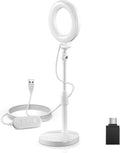 NEEWER BASICS 5"/13cm Desk Ring Light with Stand, 10W LED Selfie Light with Phone Holder Base Compatible with iPhone for Video Recording Laptop Webcam Zoom Video Conference Lighting Makeup, White BR60 by Neewer
