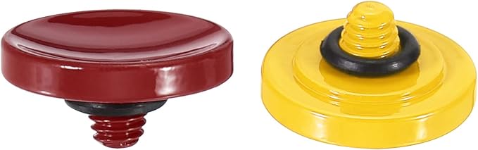 PATIKIL Camera Shutter Button, 2 Pack Soft Shutter Release Button Pure Copper Camera Button Concave, for Nikon for Fujifilm for Leica Dark Red/Yellow by PATIKIL