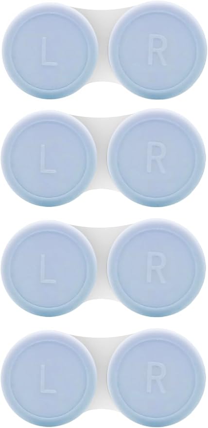 Vastsoon 4 Pack Contact Lens Case, Contact Solution Soaking Case Replacement Kit for Travel, Daily Use (Blue) by Vastsoon
