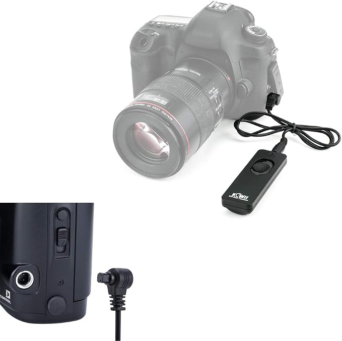 Kiwifotos RS-80N3 Remote Control Shutter Release for Canon R1 R5 R3 5D 6D | for Canon EOS 5D Mark IV III II 6D Mark II 7D 7D Mark II 5DsR 1DX III 1Ds III & More Camera with 3-Pin Connection, Anti-Shake - Image 6