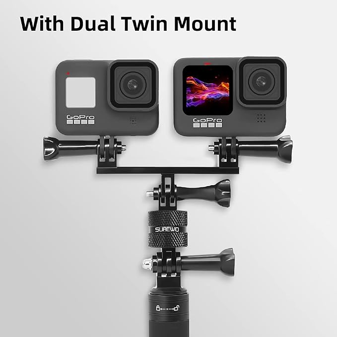 Aluminum 360 Degree Rotation Camera Mount, Metal Bracket Adapter, Aluminum Adapter Camera Mount Compatible with GoPro Hero 13/12/11/10, DJI Action 6/5 Pro/4/3, Sony and Other Action Cameras - Image 6
