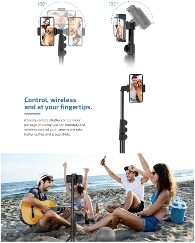 Wireless Tripod Selfie Stick Compatible with Samsung Galaxy S22 S23 S24 S25 Ultra Plus, A16 A35 - Monopod Remote Shutter Built-in Self-Portrait Extendable - Image 4