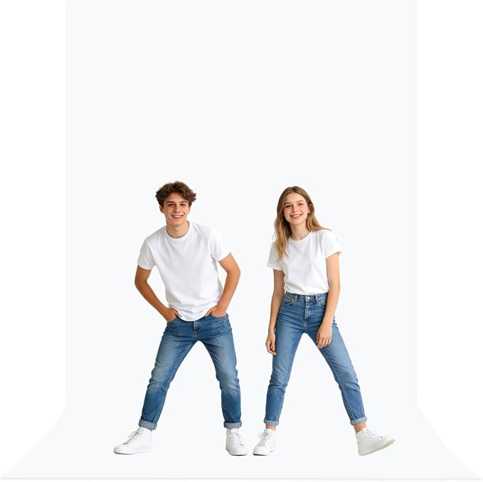 BEIYANG 6X10 Ft White Backdrop for Photography, White Screen Cloth for Product Portrait Streaming Photoshoots Studio, Background Curtain for Ins Photo, Video Recording by BEIYANG