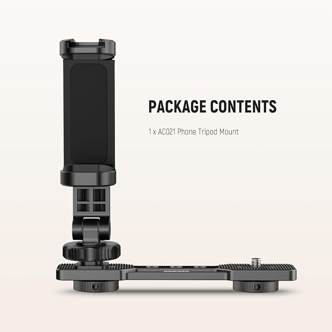 NEEWER AC021 Phone Holder Mount Compatible with DJI Osmo Pocket 4 & 3 | Accessories Expansion Cell Phone Mount, 1/4" Threads, for Tripod/Extension Rod, Cold Shoe for Mini Video Light, Mic - Image 9