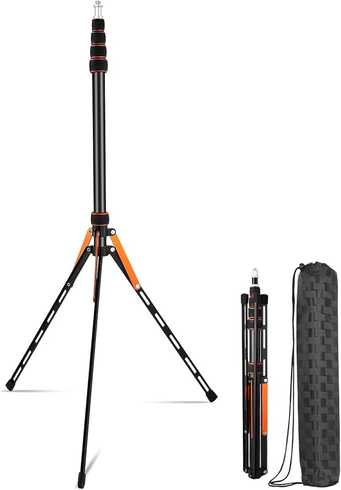Extendable Travel Light Stand 7.2ft / 2.2m Portable Tripod with Carry Bag | Light Weight Adjustable Sturdy for Photography Studio Outdoor Shooting Speedlight Flash Reflector Ring Light by soonpho