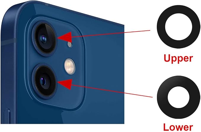 2 Set Original Back Rear Camera Lens Glass Replacement for iPhone 12 and iPhone 12 mini with pre-Installed Adhesive and Reparing Toolkit - Image 6