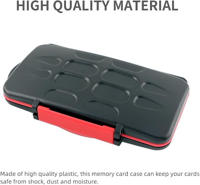 Memory Card Case Holder Protector for 12 Micro SD Card + 12 TF Card -Black | Card Carrying Case Storage Organizer, Water-Resistant, Dustproof, Anti-Shock, Made of ABS plastic, With hand strap, Portable - Image 5