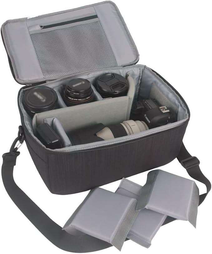 Koolertron Dslr Camera Insert Bag Purse Universal Liner Lens Pouch Partition Protective Cover Waterproof Sleeve for Cannon/Nikon/Sony (Black) - Image 3