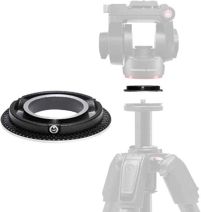 Manfrotto Video kit, Head 500 Series (Adapter-Fluid Head 500X) | Xchange 60mm Flat Base Aluminum, Anti-Rotation Compatibility by Unknown