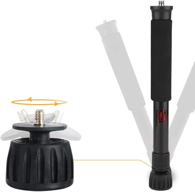 Mini Camera Monopod 48 Inch, Portable Adjustable Height Monopod Selfie Stick Mount Support Rod for DSLR Camera Mirrorless Camera, Flash, Mobile Phone(P-256A) - Image 4