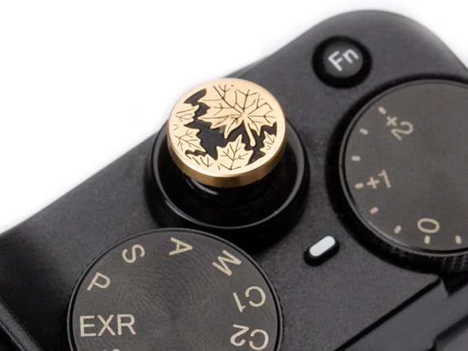 Leaf Camera hot Shoe Cover and Camera Shutter Button for Nikon zf for Fujifilm X-T5 X-T4 X-T3 X-T30 II X-T20 X100VI X100V X100 X-PRO3 X-PRO2 X-S20 X-S10 (Brass Leaf Button) - Image 3