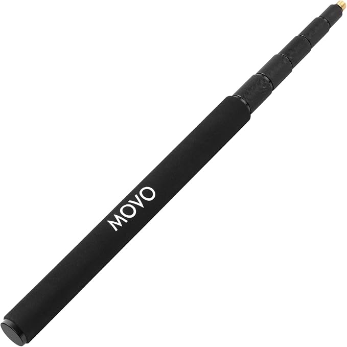 Movo CMP-17 Professional 9.8' Aluminum Boom Pole for Shotgun Microphones – Compatible with Rode NTG Series, Sennheiser MKE600, Audio-Technica AT875R & More by Movo