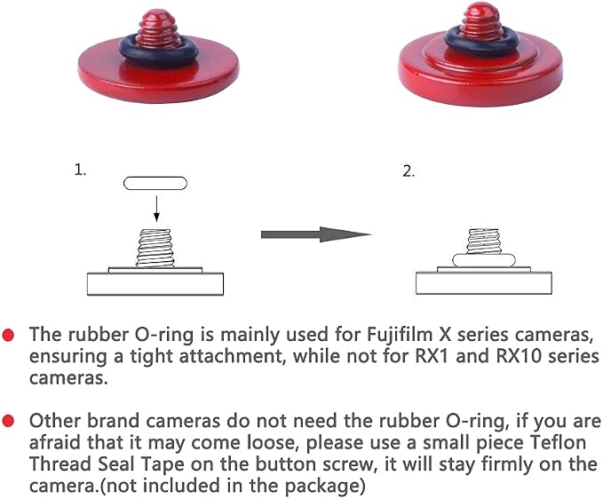 Dark-red Metal Soft Shutter Release Button,Delicate Camera Shutter Button 11mm Concave 10mm Convex Surface(2 Pack) - Image 6