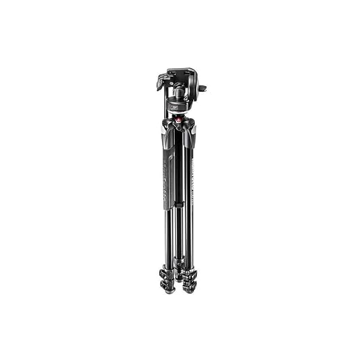 Manfrotto 290 Xtra Aluminum 3-Section Tripod Kit with Fluid Video Head (MK290XTA3-2WUS) Black - Image 3