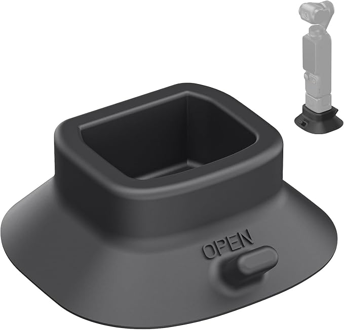 NEEWER Basics AC023 Suction Cup Base Mount Compatible with DJI Osmo Pocket 4 & Pocket 3 Gimbal Camera, Silicone Table Holder ø 64mm Nonslip Soft Stable Accessories, Supports Battery Handle Charging by Neewer