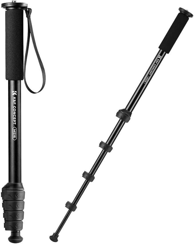 K&F CONCEPT Camera Monopod, 63" Aluminum Photography Monopod | 5-Section Height, Lightweight & Portable Camera Accessories, Payload 11lb, MS16 by KFCONCEPT