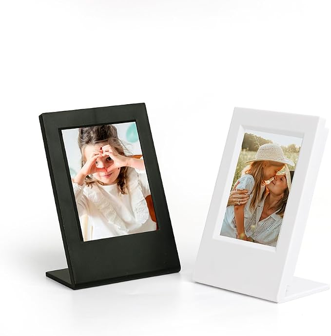 Orga'Neat 2x3 Mini Photo Frame w/Storage Case for Instax Mini Film Evo/12/11/Liplay/Se/Link 3/41/40/99/90/7+ Photos, Polaroid Small Wallet Size Picture Desk Display for Home & Office -2 Set by OrgaNeat