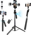 Auto Face Tracking Tripod for iPhone & Android with 2 LED Fill Lights | 360° Rotating Phone Tripod, 70.9″ Selfie Stick for Video Recording, Live Streaming by FCCABIN