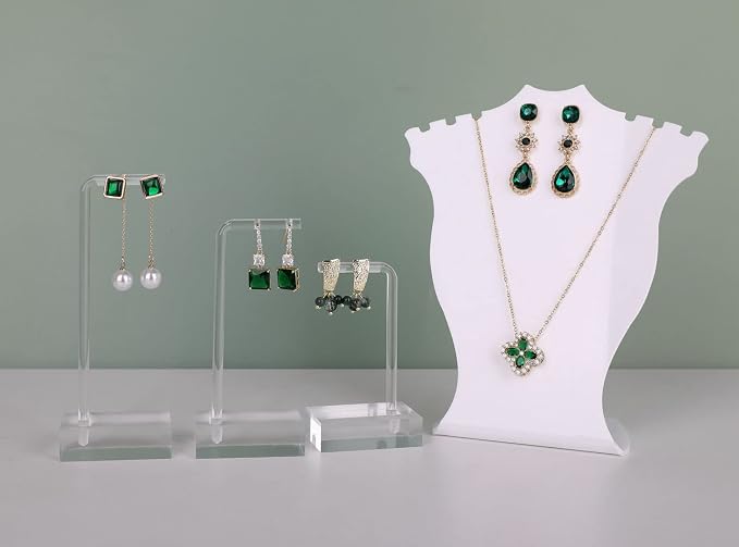 3pcs clear earring stand jewelry display for show, acrylic earring holder hanger for women, small earring jewelry display for selling Photo【Acrylic Earring L Stand-3pcs 】 - Image 5