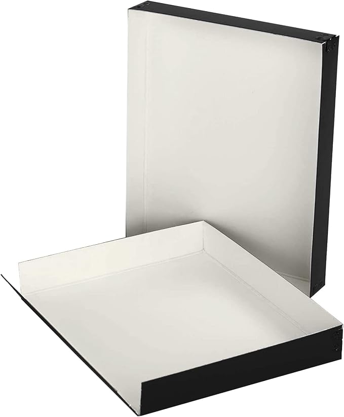 Lineco Drop Front Archival Storage Box, 8.75x10.75x1.5 in, Black, 2 Pack | Acid-Free with Metal Edge, Preserves Picture Longevity, Organize Photos, Newspapers, Prints, Documents, Crafts, DIY - Image 5