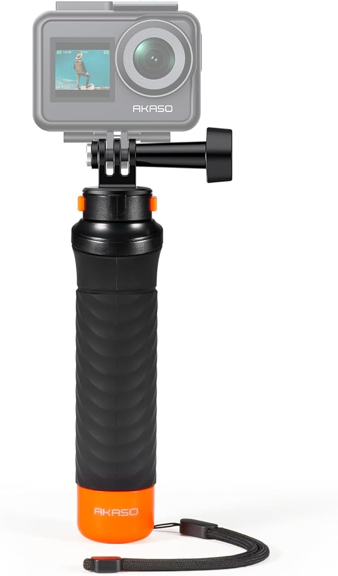 AKASO Waterproof Floating Hand Grip Action Camera Accessories | Compatible with EK7000/EK7000 Pro/Brave 4/Brave 7 LE/Brave 7/Brave 8/V50X/GoPro Hero 13 12 11 10 9 /DJI Osmo Action Camera by AKASO