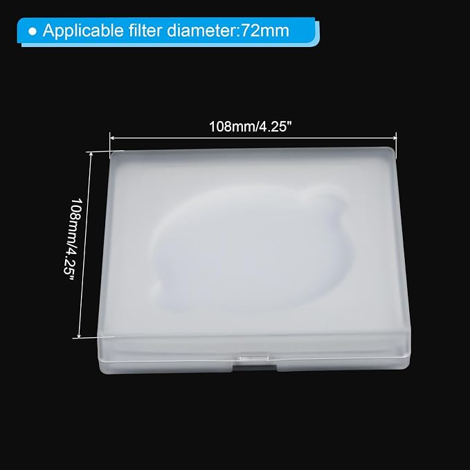PATIKIL 72mm Lens Filter Case, 2pcs Camera Filter Case Portable Lens Filter Box Water Resistant Dustproof Plastic for Photography Filter Storage - Image 2