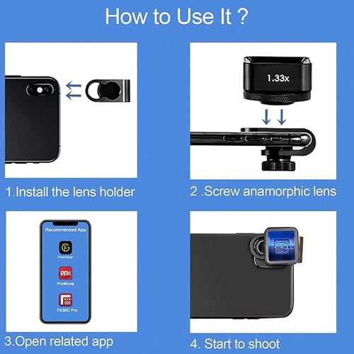 1.33X Anamorphic Lens Filmmaking Cinematic for Phone Smartphone Video 2.4:1 Ratio Attached Lens for FilmicPro Fotorgear Promovie - Image 2