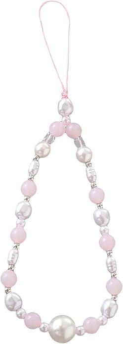 Beaded Phone Charm Lanyard Strap Girly Style Fixed Beads Pearl Lanyards by Staqlo