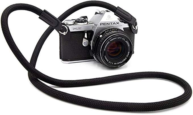 Camera Strap Vintage 100cm Nylon Climbing Rope Camera Neck Shoulder Strap for Micro Single and DSLR Camera.(Black) - Image 2