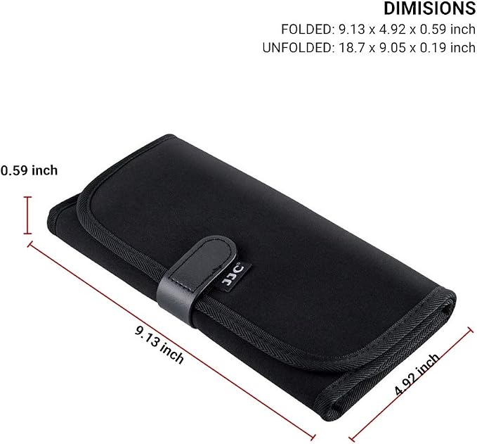 JJC 8 Pockets Lens Filter Case for Circular or Square Filters up to 82mm | Folding Filter Pouch Wallet Holder Case For 49mm 52mm 55mm 58mm 62mm 67mm 72mm 77mm 82mm Filter - Image 5
