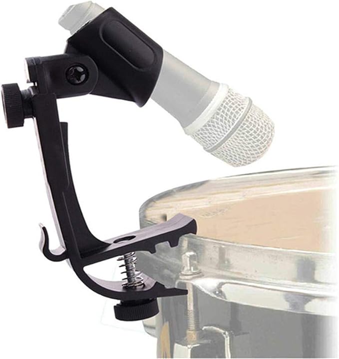 Adjustable Drum Rim Mic Clips, Microphone Mount Clamp (Pack of 2) | Rim-Mount Mic Clips Position Microphones Without a Floor Stand, Check Drum Rim and Microphone Fit Before Purchase - Image 3