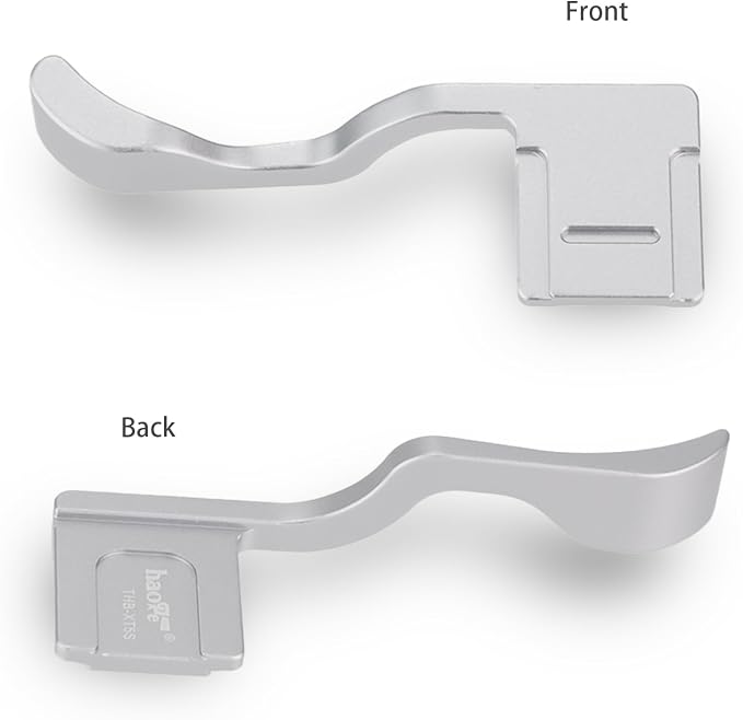 Haoge THB-XT5S Hand Grip Metal Hot Shoe Thumb Up Rest for Fujifilm Fuji X-T5 Camera Foregrip Silver - Image 2