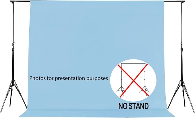 Joccun 5X7FT Light Blue Backdrop Background for Photography,Polyester Backdrop Curtain Background Screen for Photography,Photoshoot,Video Recording,Studio, Minimum Fit Stand Width of 7FT - Image 2
