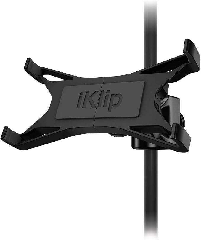IK Multimedia iKlip Xpand Tablet Holder for mic Stands, fits iPad and Android Tablets Between 7" to 12.9" with an Adjustable 360° Swivel and Soft-Touch fit by IKMultimedia