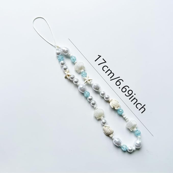 Cute Beaded Camera Wrist Strap for Phone, Digital Camera Charm Lanyard, Pearl Beaded Chain for Bag Keychain Gift - Image 2