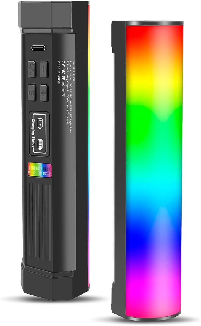 6.7" RGB Video Light Wand, Magnetic Handheld Tube Light Stick 2500K-9000K CCT & 20 Scene Modes with 2000mAh Battery, 95+ CRI, 120° Beam Angle for Photography YouTube TikTok Vlog by FotStdio