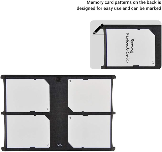 4 Slot SD Card Holder Case Storage Organizer, Slim Ultra-Thin SDHC SDXC Box | Lightweight Ultra-Thin Credit Card Size Container Storage Case fit 4 SD SDHC SDXC Cards - Image 3