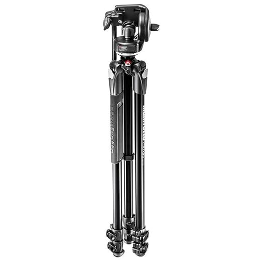 Manfrotto 290 Xtra Aluminum 3-Section Tripod Kit with Fluid Video Head (MK290XTA3-2WUS) Black - Image 2