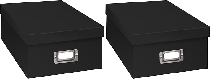 Pioneer Photo Albums Photo Storage Box, Black | Pack of 2 by PioneerPhotoAlbums