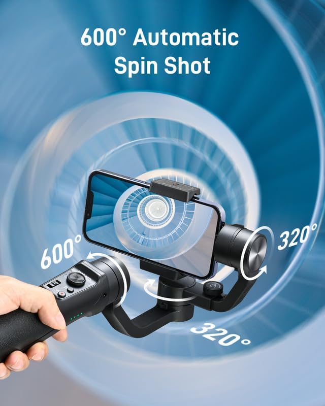 hohem iSteady Mobile Plus Phone Gimbal with Ultra-Wide-Angle Mode | iSteady 7.0 Anti-Shake, 600° Inception Rotation, 13H Battery, Hohem Joy App, Power Bank Function, Ultra-Wide-Angle Mode - Image 4
