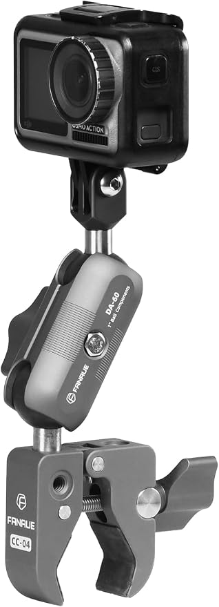 FANAUE Super Clamp Camera Mount,Action Camera Mount,Monitor 360° Ballhead Magic Arm Double Ball Head Adapter (GB-01T) by Fanaue