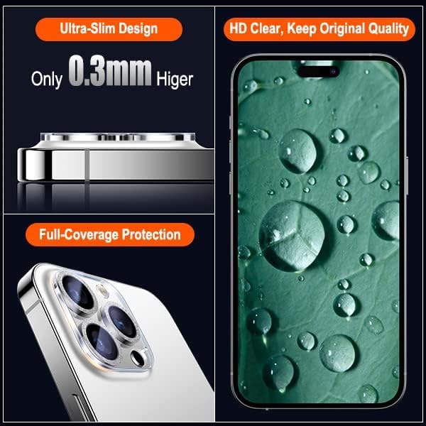 UniqueMe 3 Pack for iPhone 14 Pro Max/14 Pro Camera Lens Protector-Silver | Scratch-Resistant, Case Friendly - Image 7