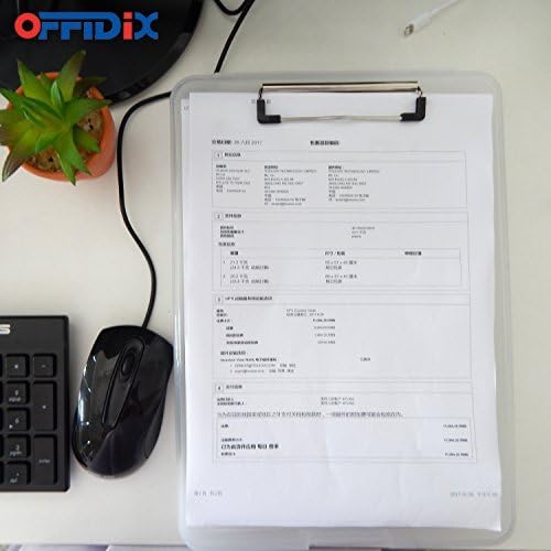 OFFIDIX Clipboard Storage Box Transparent Plastic Paper Clipboard Paper Holder Storage Clip Board Ideal for School, Home and Office Use - Image 7