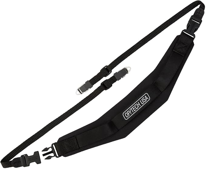 OP/TECH USA Super Pro Strap B – Padded Neoprene Camera Strap with Quick Disconnects | Fits Medium-Format Cameras with Posts (Hasselblad, Mamiya, Bronica) | Non-Slip, Adjustable – Made in USA by OPTECHusa