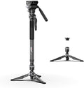 M1V5 Camera Monopod, One-Click Lifting Monopod with Feet, 67'' Lightweight monopod with V5 Fluid Head for Camera, DSLR, Camcorder (M1V5) by COMAN