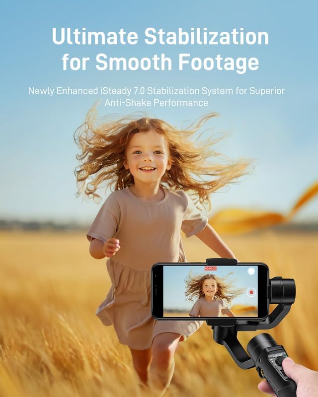hohem iSteady Mobile Plus Phone Gimbal with Ultra-Wide-Angle Mode | iSteady 7.0 Anti-Shake, 600° Inception Rotation, 13H Battery, Hohem Joy App, Power Bank Function, Ultra-Wide-Angle Mode - Image 3