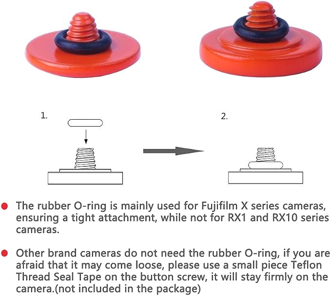 Orange Metal Soft Shutter Release Button | Delicate Camera Shutter Button 11mm Concave 10mm Convex Surface(2 Pack) - Image 6