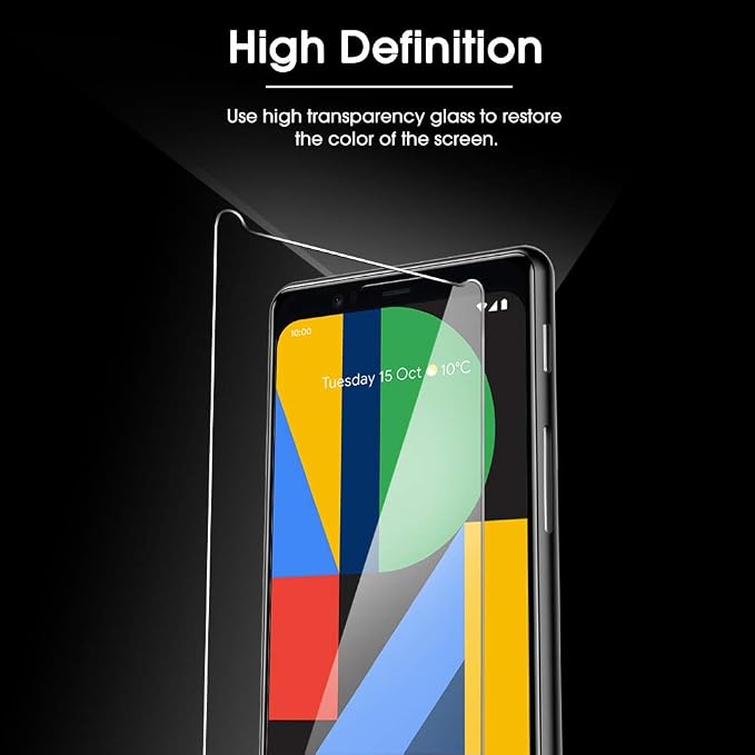 OMOTON [4 Pack Screen Protector for Google Pixel 4 (5.7 Inch), Tempered Glass/Scratch Resistant/Only Cover Display Area - Image 8