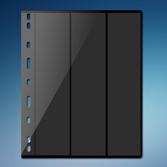 Stamp Album Binder Pages, 10 Sheet 3 Vertical Pockets for Collectors, Professional Pack - Image 2
